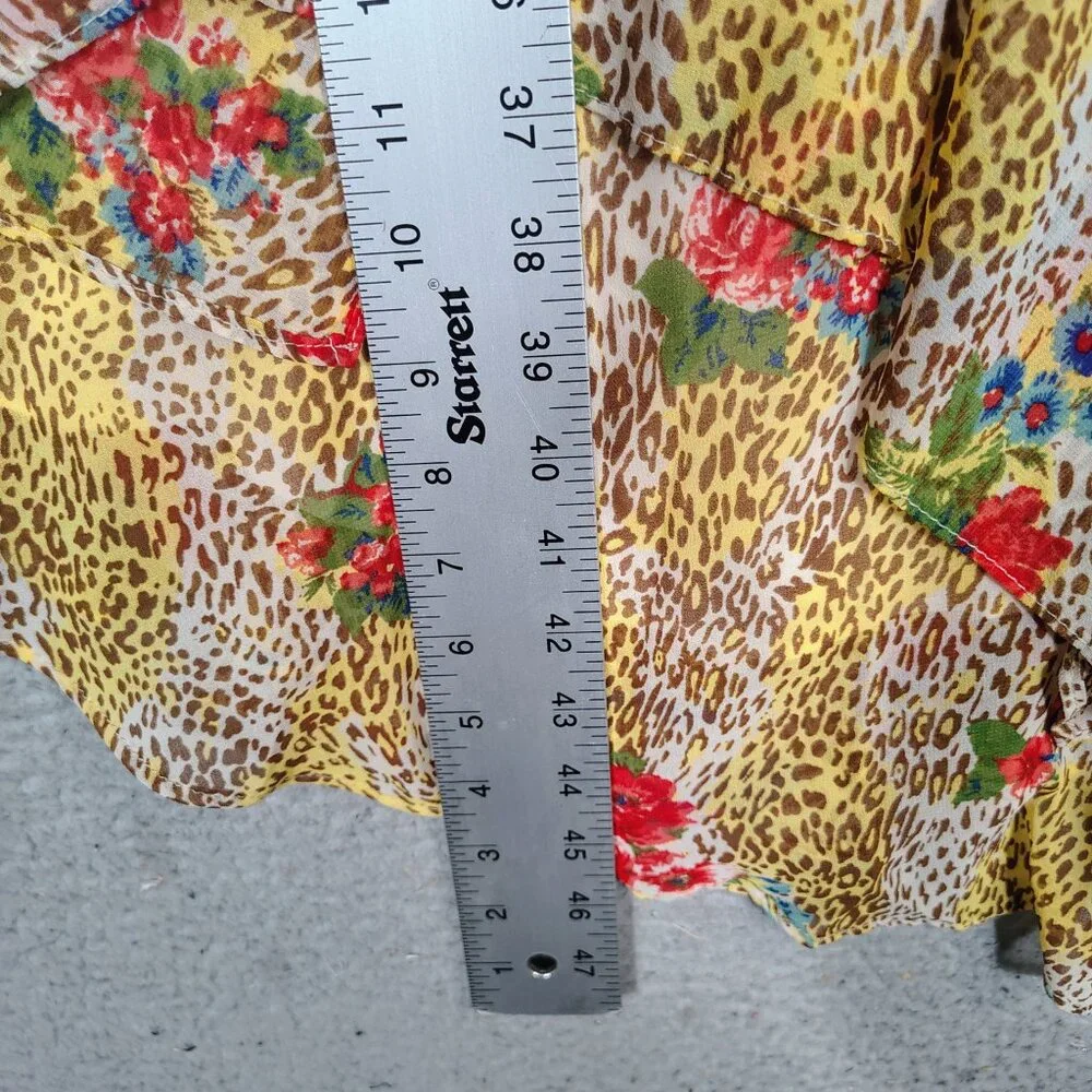 Urban Outfitters Maxi Dress Womens Small Yellow Multi Floral & Leopard Print NWT - Picture 12 of 14